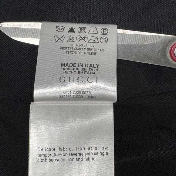 Gucci Black Mini Skirt SZ 6 Black Silk Blend Zipper Contemporary Designer - Picture 8 of 11